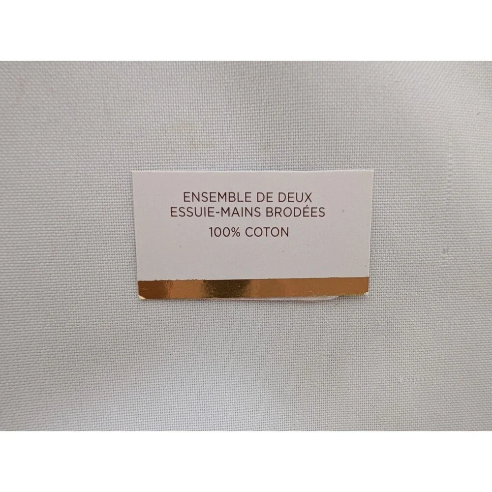 Papyrus Set of 2 Christmas Red Gold Poinsettias Hand Towels
